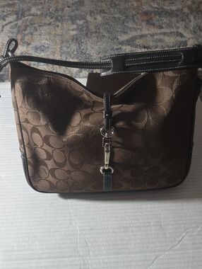 Coach Cocoa  Brown Signature Canvas Shoulder Bag